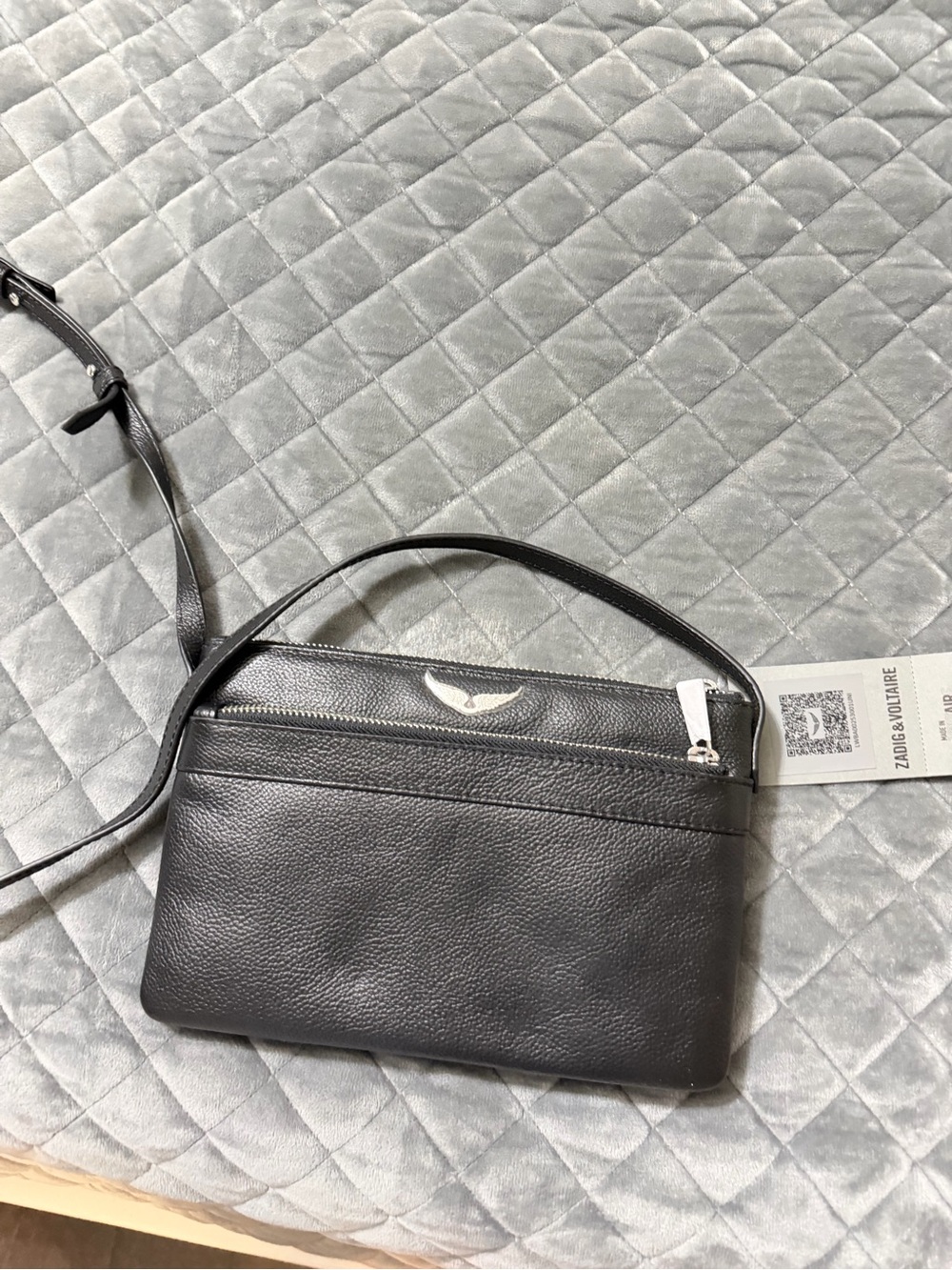 NWT Zadig & Voltaire black crossbody with silver hardware